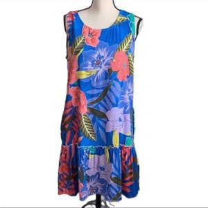 Caribbean Joe Island Supply Company Tropical Print Sleeveless Dress Size M
